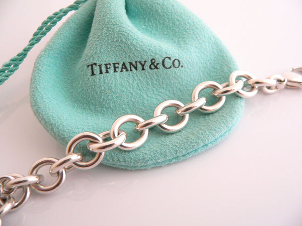 Tiffany & Co Silver 18K Gold Heart Arrow Charm Dangle Bracelet Bangle Gift Pouch