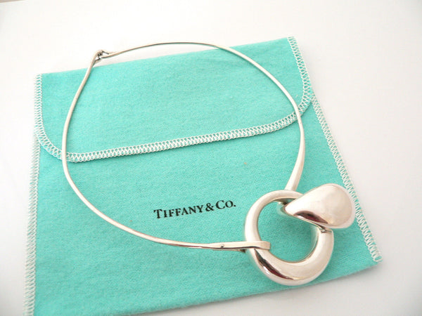 Tiffany & Co Teardrop Necklace Silver Peretti 1975 Vintage Pendant Choker Love