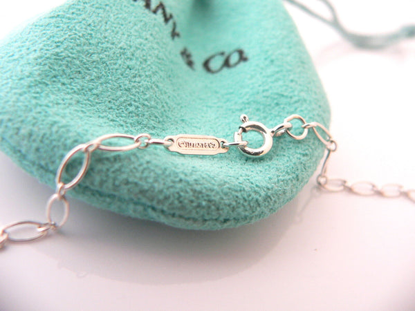 Tiffany Co Silver 18K Rose Gold Oval Heart Key Necklace Pendant Charm 18 Inches