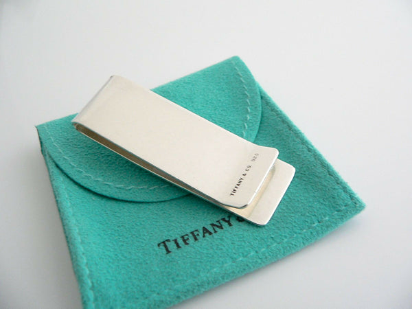 Tiffany & Co Silver Coliseum Money Clip Holder Rare Gift Pouch Love