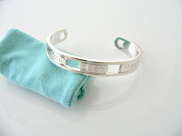 Tiffany & Co Silver 1837 Elements Cuff Bracelet Bangle Gift Pouch Love Statement