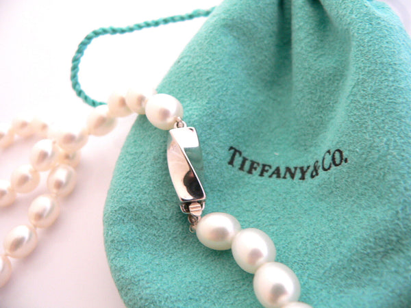 Tiffany & Co Pearl Necklace Strand Chain Rare Gift Pouch Love Statement