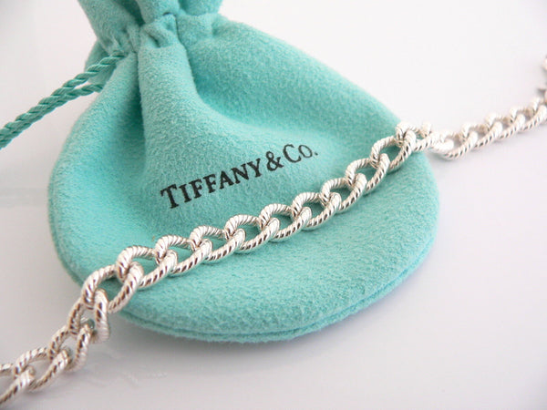 Tiffany & Co Silver Shopping Bag Bracelet Cable Link 7.5 Inch Jewelry Gift 925