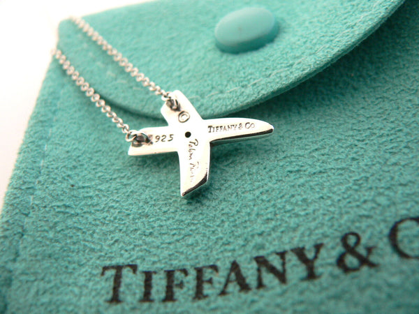 Tiffany & Co Diamond Kiss Necklace Picasso X Pendant Charm 17 In Love Gift Pouch