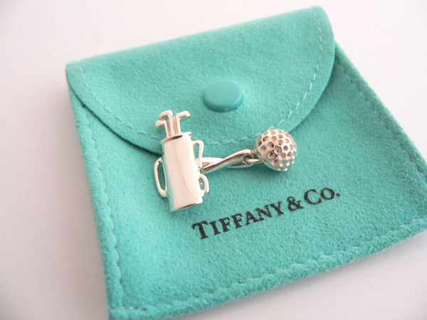 Tiffany & Co Golf Cuff Links Golf Ball Set Cuff Link Cufflink Gift Love Pouch