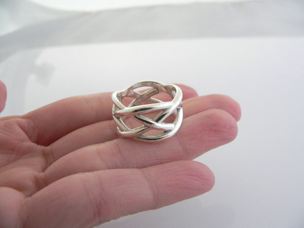 Tiffany & Co Silver Braided Knot Wide Ring Band Sz 6.75 Gift Love Knots Ring