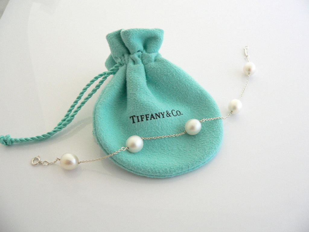 Tiffany & Co. Sterling Silver Mini Heart Tag Freshwater Pearl Bracelet  Tiffany & Co. | TLC