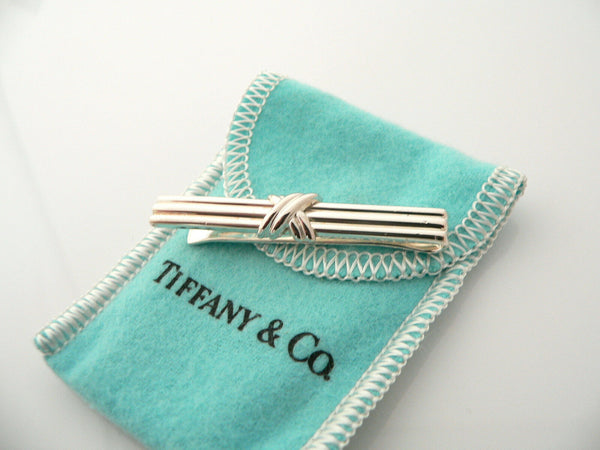 Tiffany & Co Silver Signature Tie Money Clip Gift Pouch Man