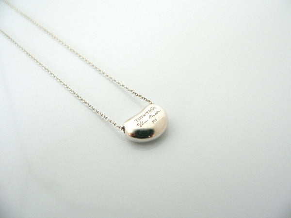 Tiffany & Co Silver Peretti Small Bean Necklace Pendant Charm Chain Gift Love