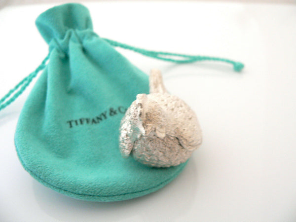 Tiffany & Co Silver  Chicken Pet Pill Box Case Container Rare Gift Pouch