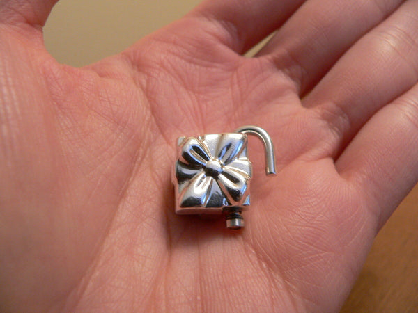 Tiffany & Co Silver Signature Gift Box Padlock Charm Pendant 4 Necklace Bracelet