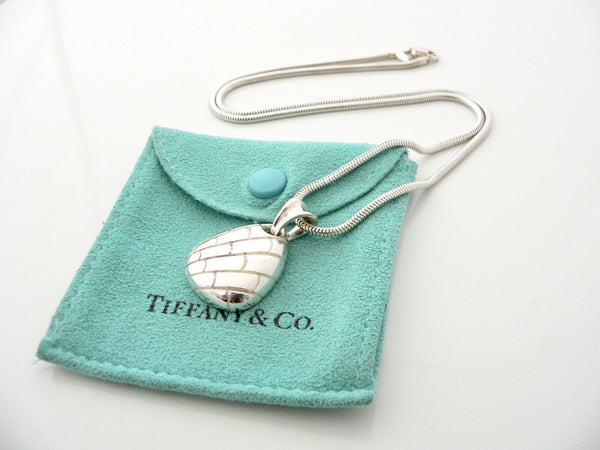 Tiffany & Co Crocodile Charm Necklace Snake Chain Animal Silver Gift Pouch 19 In
