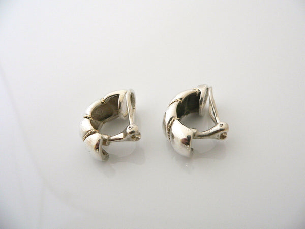 Tiffany & Co 18K Gold Silver Shrimp Shell Earrings Clip On Gift Love