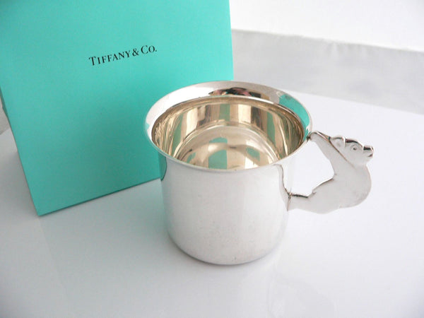 Tiffany & Co Silver Teddy Bear Toy Baby Child Cup Mug Rare Heirloom Gift Bag
