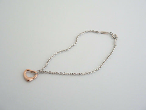 Tiffany & Co Silver 18K Gold Peretti Open Heart Bracelet Bangle Gift Love