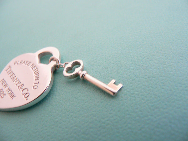 Tiffany & Co Return to Tiffany Silver Heart Key Charm Pendant Classic Love Gift