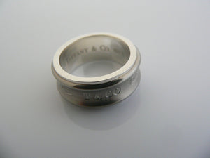 Tiffany & Co Silver Ring Titanium 1837 Promise Love Band Sz 5.75 Gift Classic