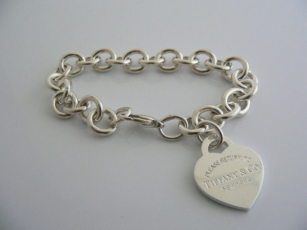 Tiffany & Co Silver Return to Tiffany & Co Heart Tag Bracelet Bangle Gift Pouch