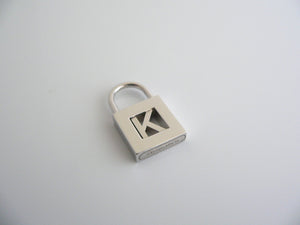 Tiffany & Co Silver Alphabet K Padlock Charm Pendant 4 Necklace Bracelet Gift