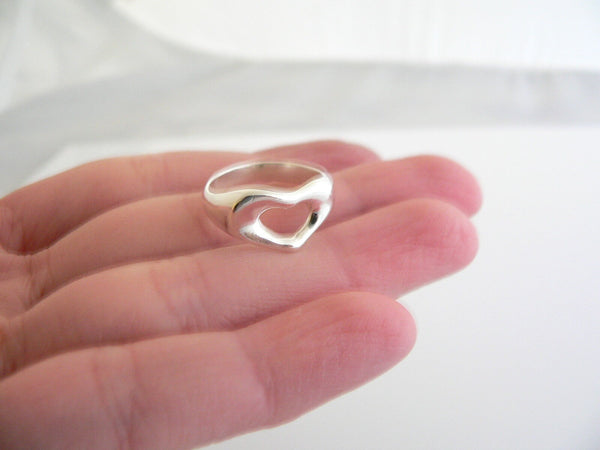 Tiffany & Co Heart Ring Band Sz 4.5 Peretti Silver Rare Love Gift Statement