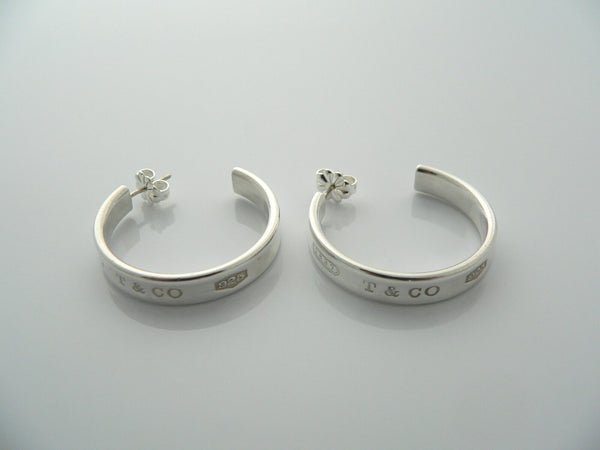 Tiffany & Co Silver 1837 Large Huge Hoop Earrings Rare Gift Love Statement