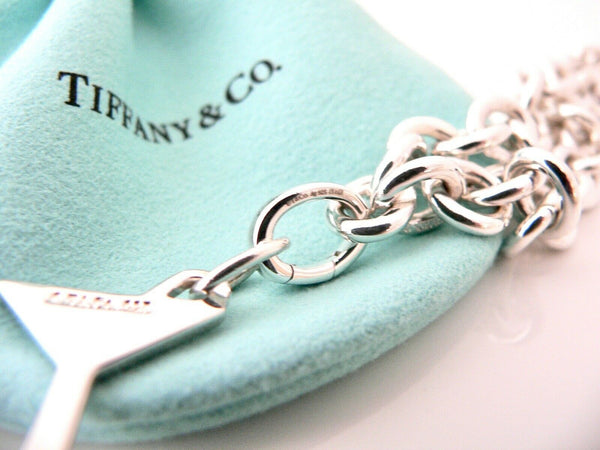 Tiffany & Co Martini Glass Olive Drink Bracelet Charm Chain Silver Pouch Gift