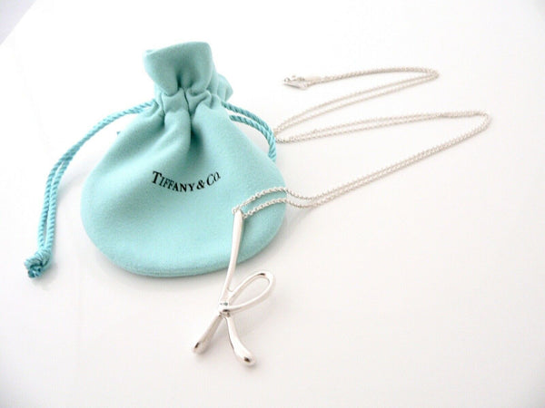 Tiffany & Co Peretti Alphabet K Necklace Pendant Charm Large 30 Inch Chain Gift