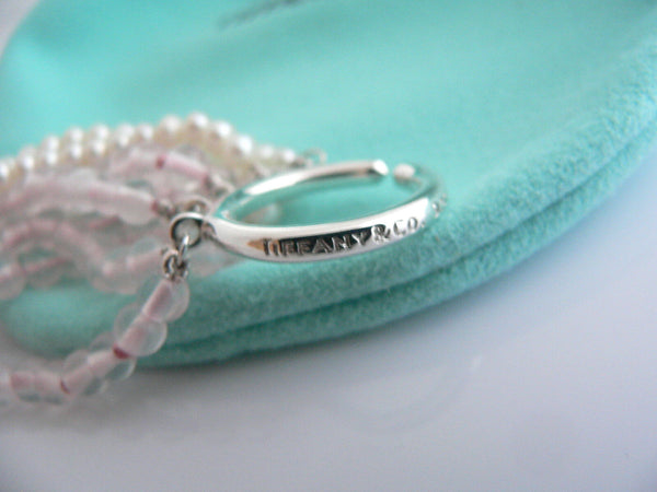 Tiffany & Co Pearl Bracelet Torsade Multi Strand Bangle Chain Love Gift Pouch