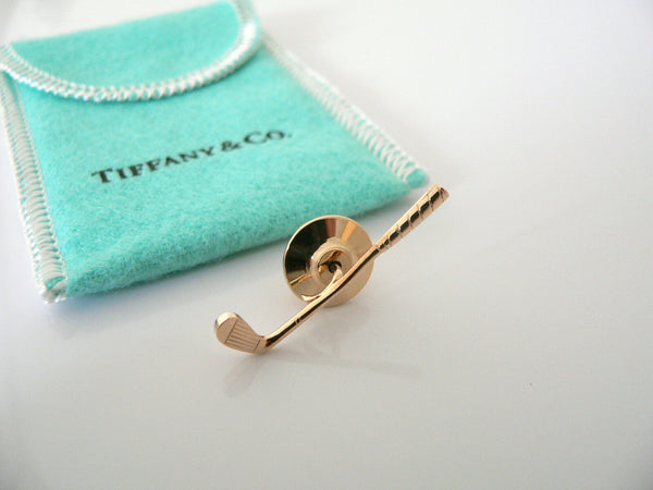 Tiffany & Co 14K Golf Club Tie Tack Clip Rare Gift Pouch Sports Lover