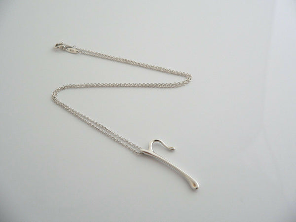 Tiffany & Co Silver Peretti Alphabet P Necklace Pendant Charm Chain Gift Love