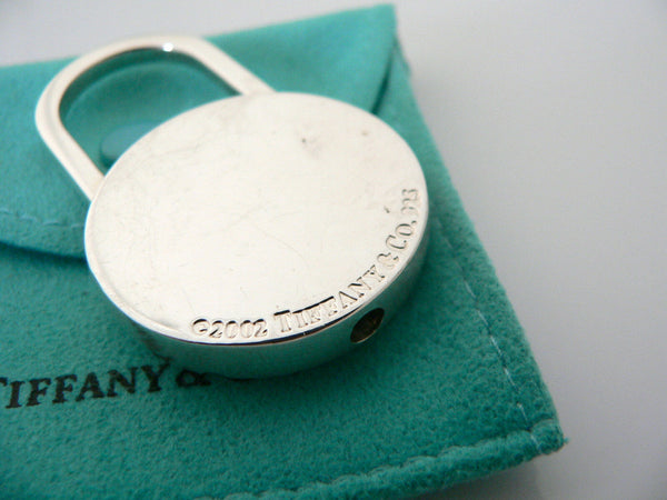 Tiffany & Co Silver Tennis Ball Key Ring Key Chain Keychain Padlock Gift Pouch