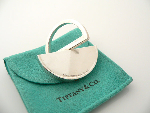 Tiffany & Co Silver Key Ring Keychain Coin Edge Engravable Love Gift Pouch T Co