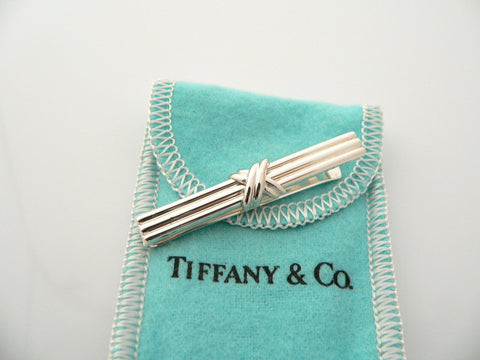 Tiffany & Co Silver Signature Tie Money Clip Gift Pouch Man