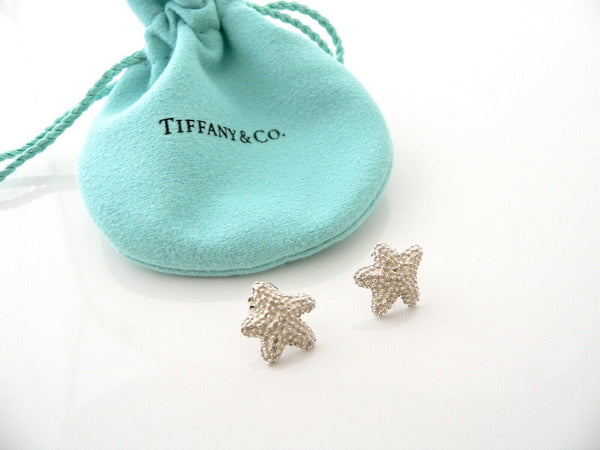 Tiffany & Co Bumpy Starfish Star Fish Earrings Studs Ocean Sea Lover Silver Gift