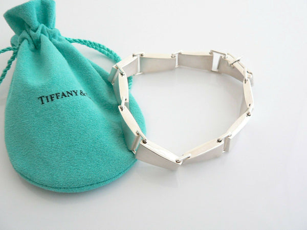 Tiffany & Co Silver Gehry Torque Link Bracelet Bangle 8.5 Inch Chain Gift Pouch