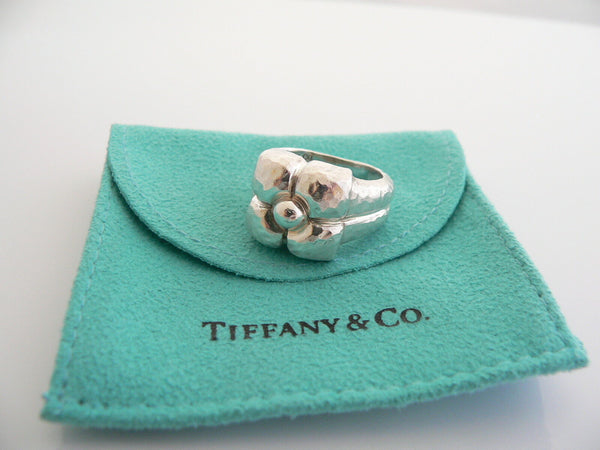 Tiffany & Co Flower Ring Silver Picasso Nature Fiore Band 5.75 Love Gift Pouch