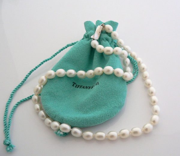 Tiffany & Co Pearl Necklace Strand Chain Rare Gift Pouch Love Statement