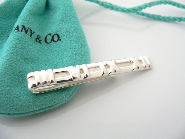Tiffany & Co Atlas Roman Numeral Tie Money Clip Classic T Co Love Gift Pouch Man