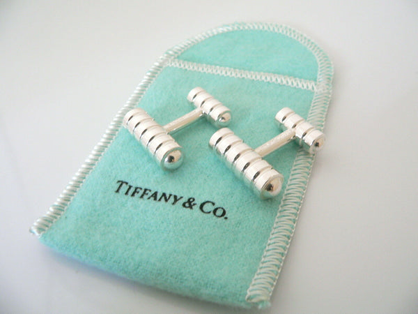 Tiffany & Co Silver Groove Stripe Picasso Cuff Link Cufflink Cufflinks Gift Love