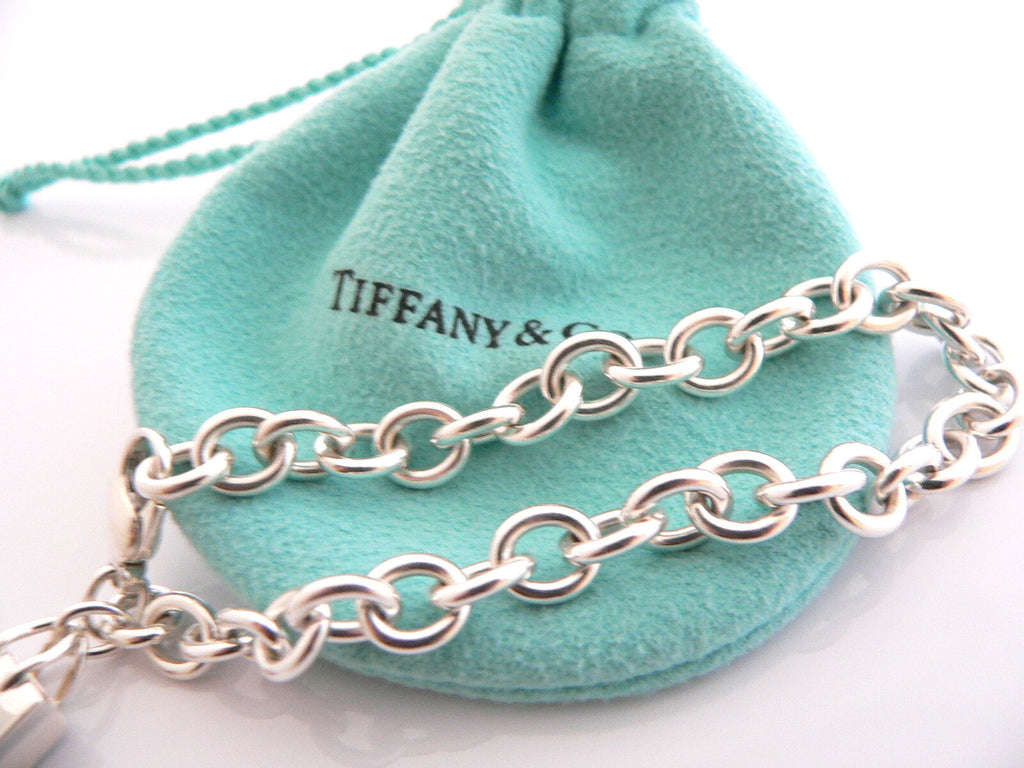 Tiffany & Co Silver Clasp Link Bracelet Charm Bangle Chain Gift Pouch Love