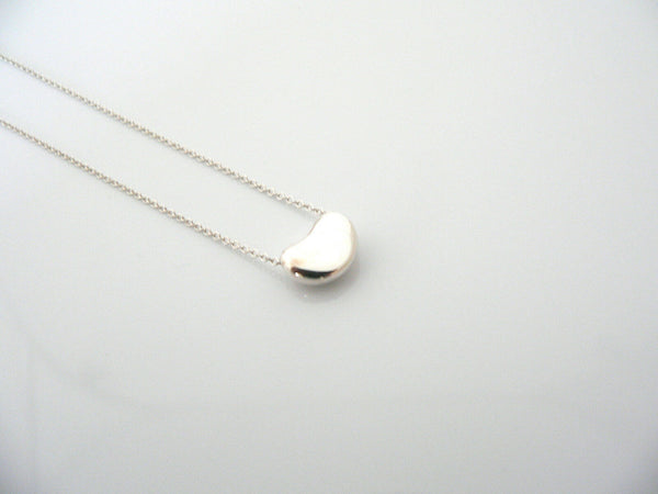 Tiffany & Co Silver Peretti Small Bean Necklace Pendant Charm Chain Gift Love