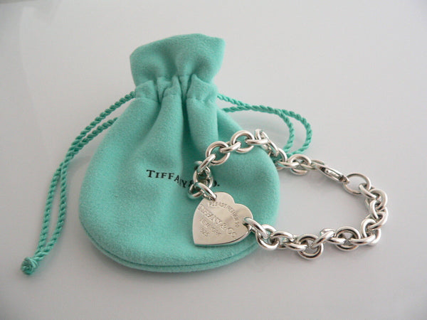 Tiffany & Co Silver Return to Tiffany & Co Heart Tag Bracelet Bangle Pouch Love Gift