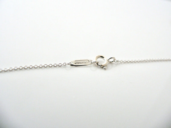 Tiffany & Co Silver Heart Key Hole Necklace Pendant 18 Inch Chain Gift Love Rare