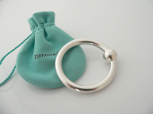Tiffany & Co Silver Circle Baby Rattle Teether Mint No Dings Gift Pouch Love