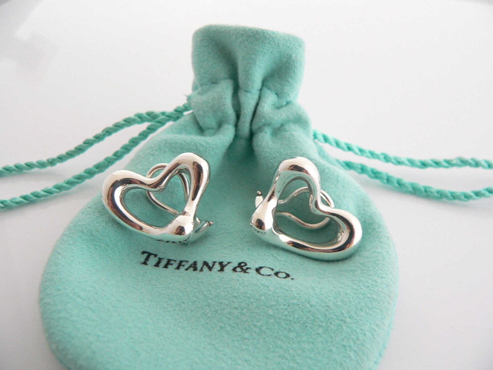 Tiffany & Co Heart Clip On Earrings Silver Clip On Love Gift Pouch Classic Cool