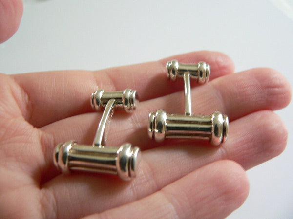 Tiffany & Co Silver Atlas Column Bar Cuff Link Cufflink Rare Gift Love Statement