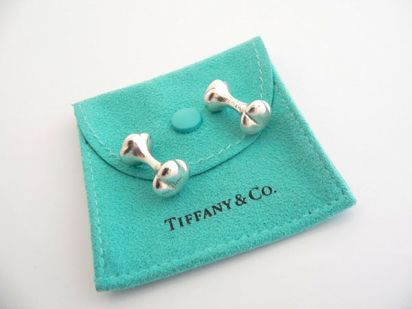 Tiffany & Co Silver Nugget Bone Cuff Link Cufflinks Cuff Links Gift Pouch