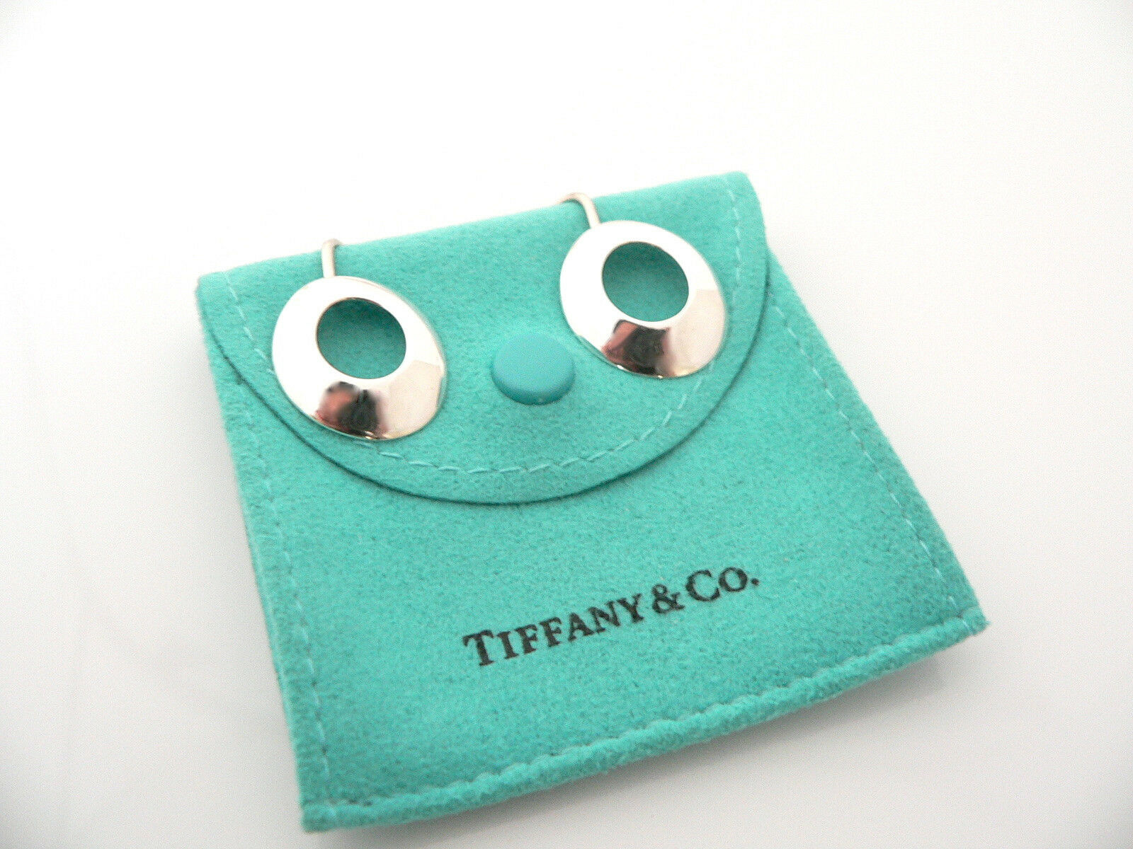 Tiffany & Co Silver Gehry Morph Dangling Dangle Earrings Rare Gift Love Pouch