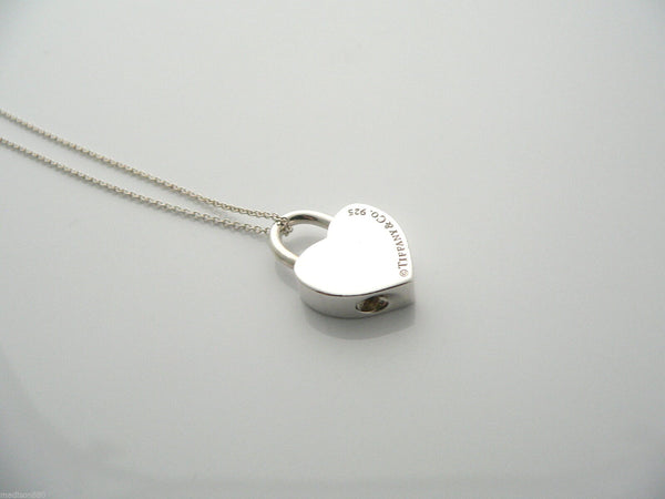 Tiffany & Co Return to Tiffany Heart Padlock Necklace Pendant Chain Gift Love