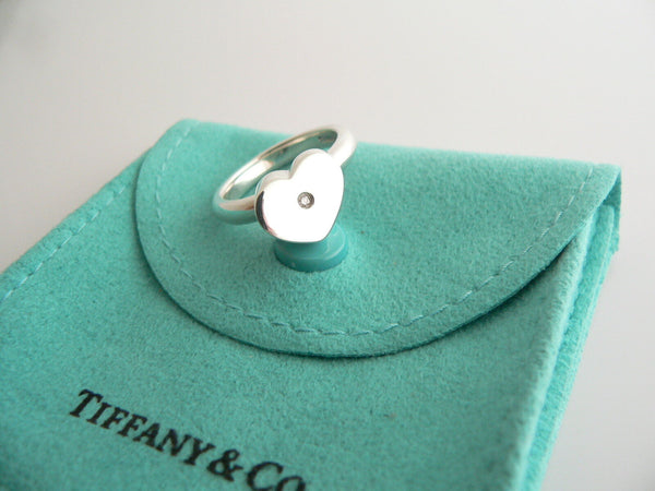 Tiffany & Co Diamond Ring Picasso Heart Promise Love Band Sz 6.5 Gift Pouch Cool
